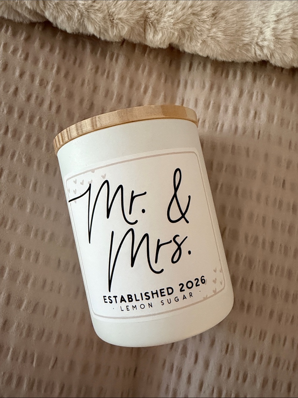 NWT Mr & Mrs Established 2026 Lemon Sugar Candle